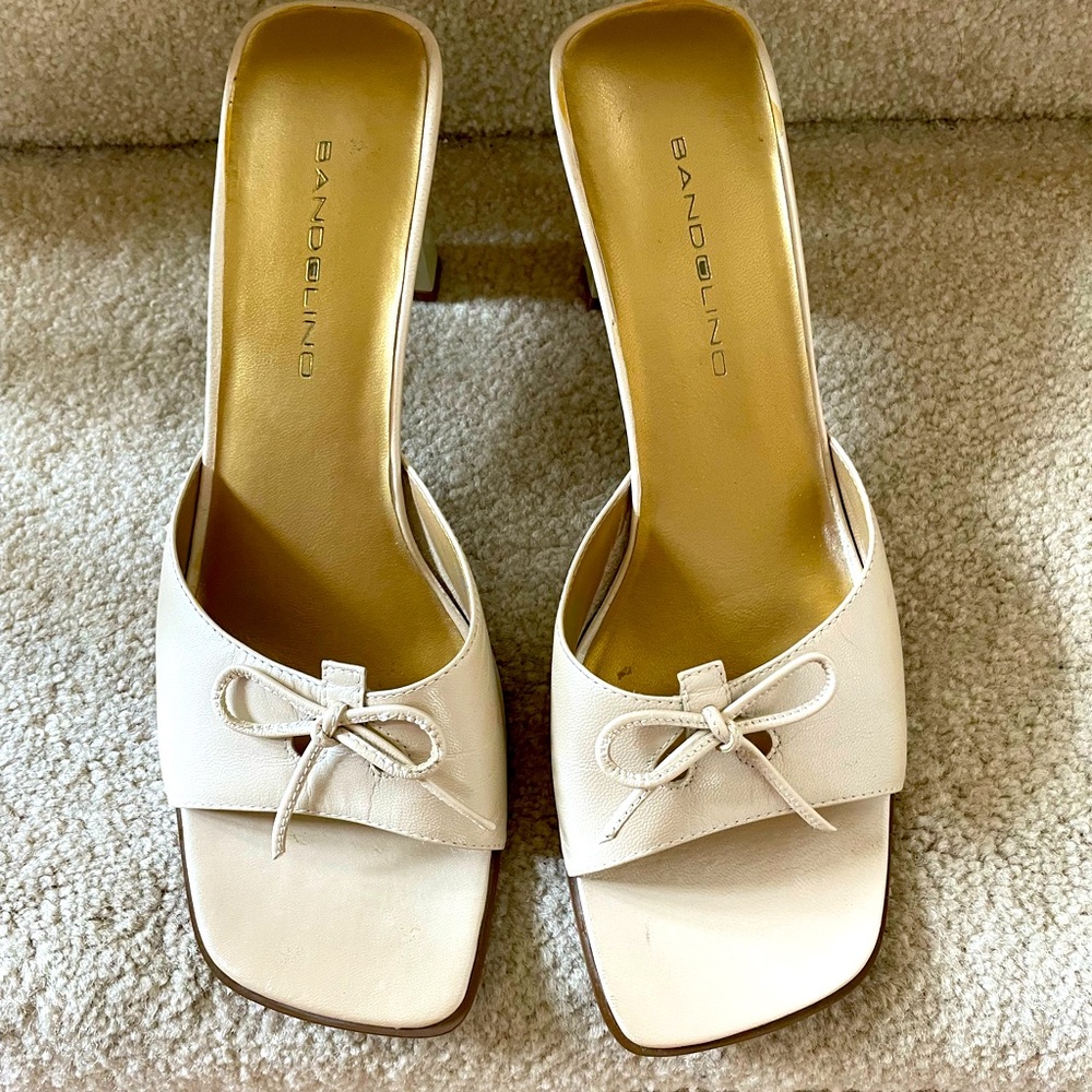 Cream colored dress slides
